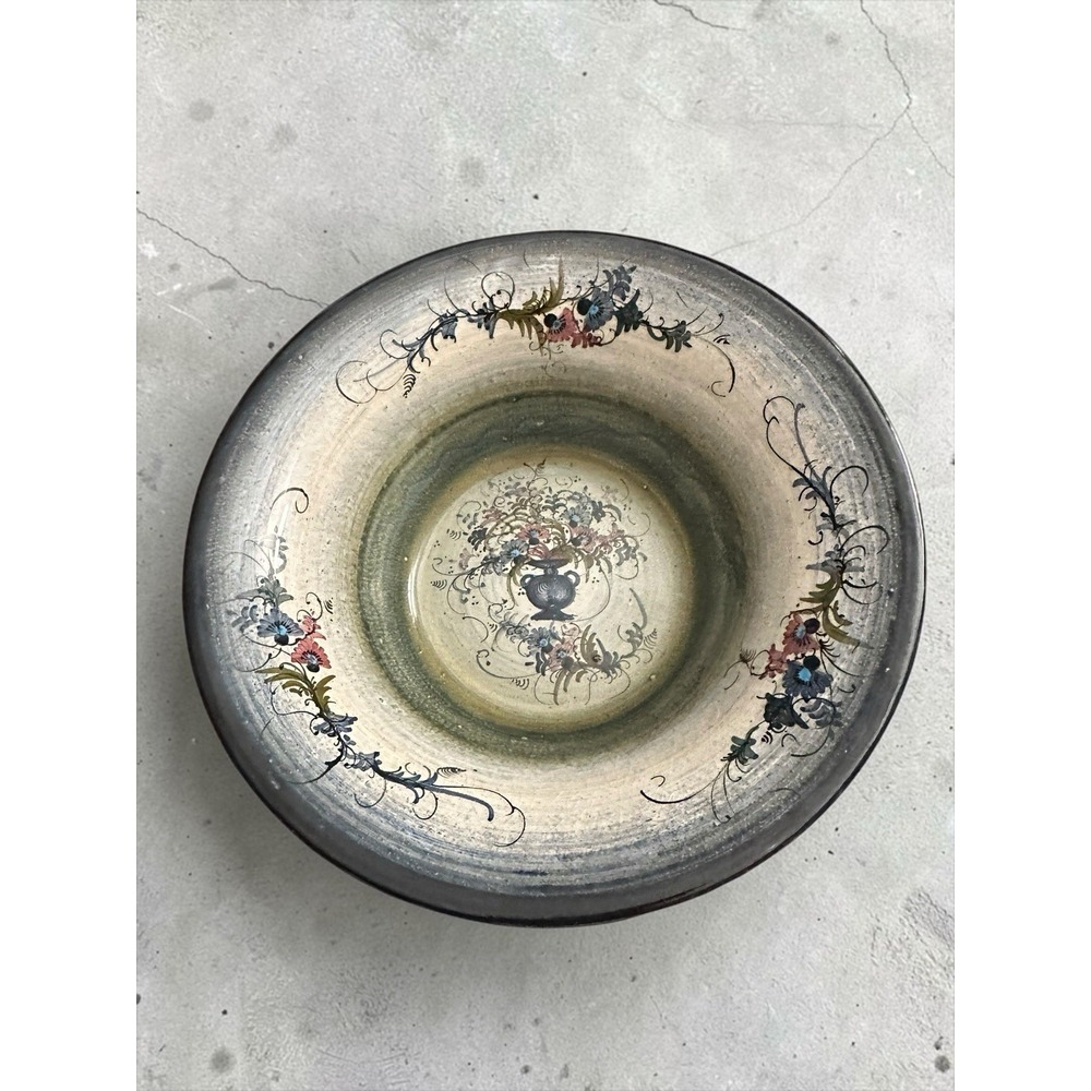 Vintage Hand Painted Italian Majolica Ceramic Bowl - Pristine Condition